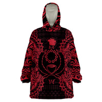Pohnpei Pohnpei Flag Map Polynesian Tattoo Red Wearable Blanket Hoodie LT9 Unisex One Size - Polynesian Pride