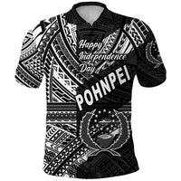 FSM Pohnpei Polo Shirt Happy Independence Day Original Vibes Black LT8 - Polynesian Pride