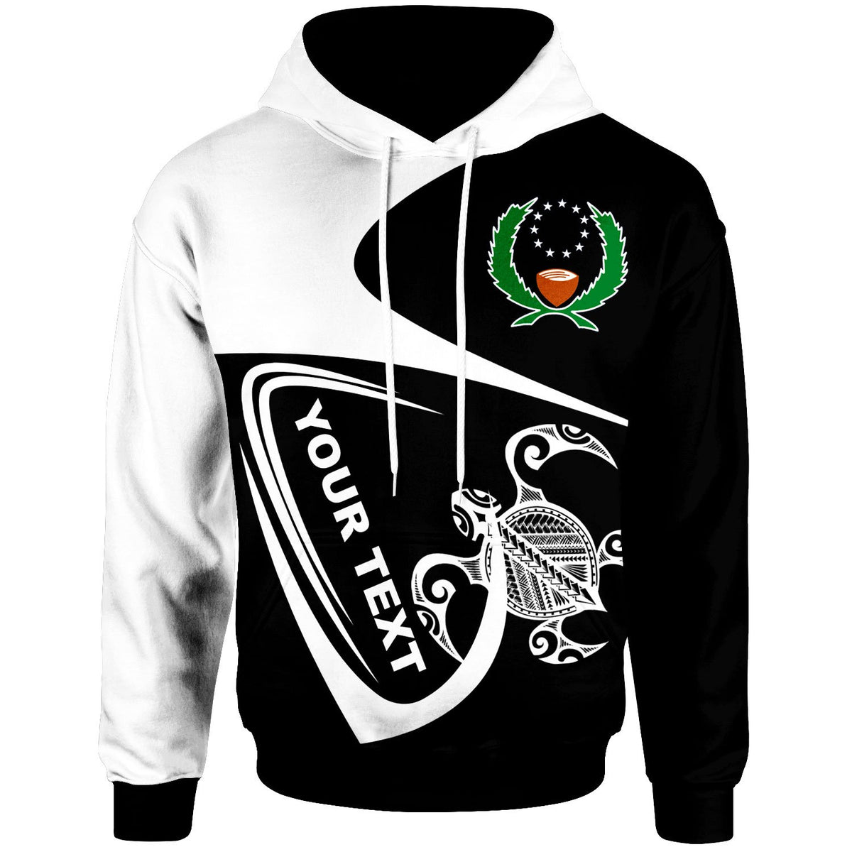 Pohnpei Custom Hoodie Street Style Unisex Black - Polynesian Pride