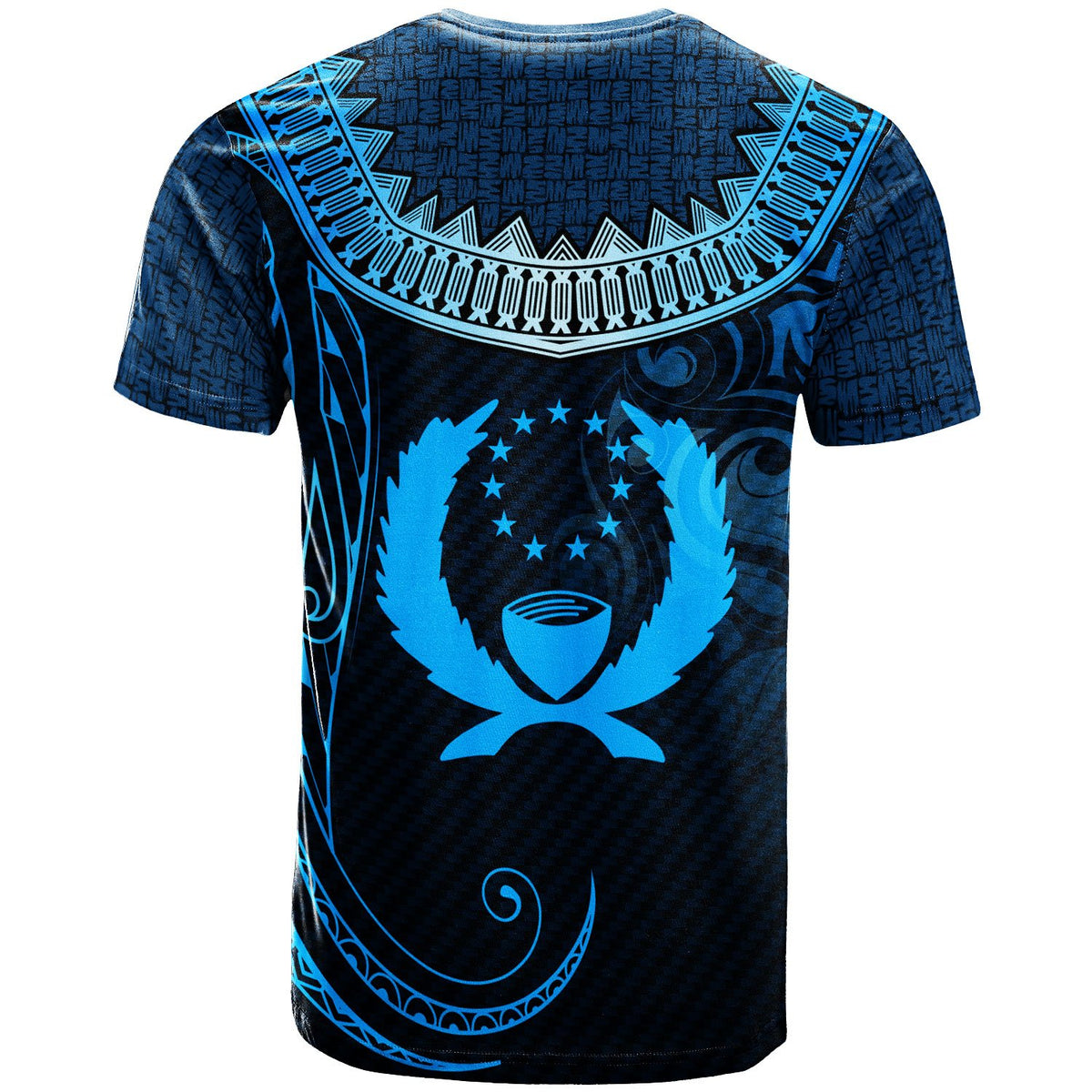 Pohnpei Custom T Shirt Serrated Pattern Blue Color Unisex Blue - Polynesian Pride