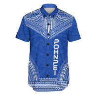 Pohnpei Polynesian Chief Shirt - Flag Version Men Blue - Polynesian Pride