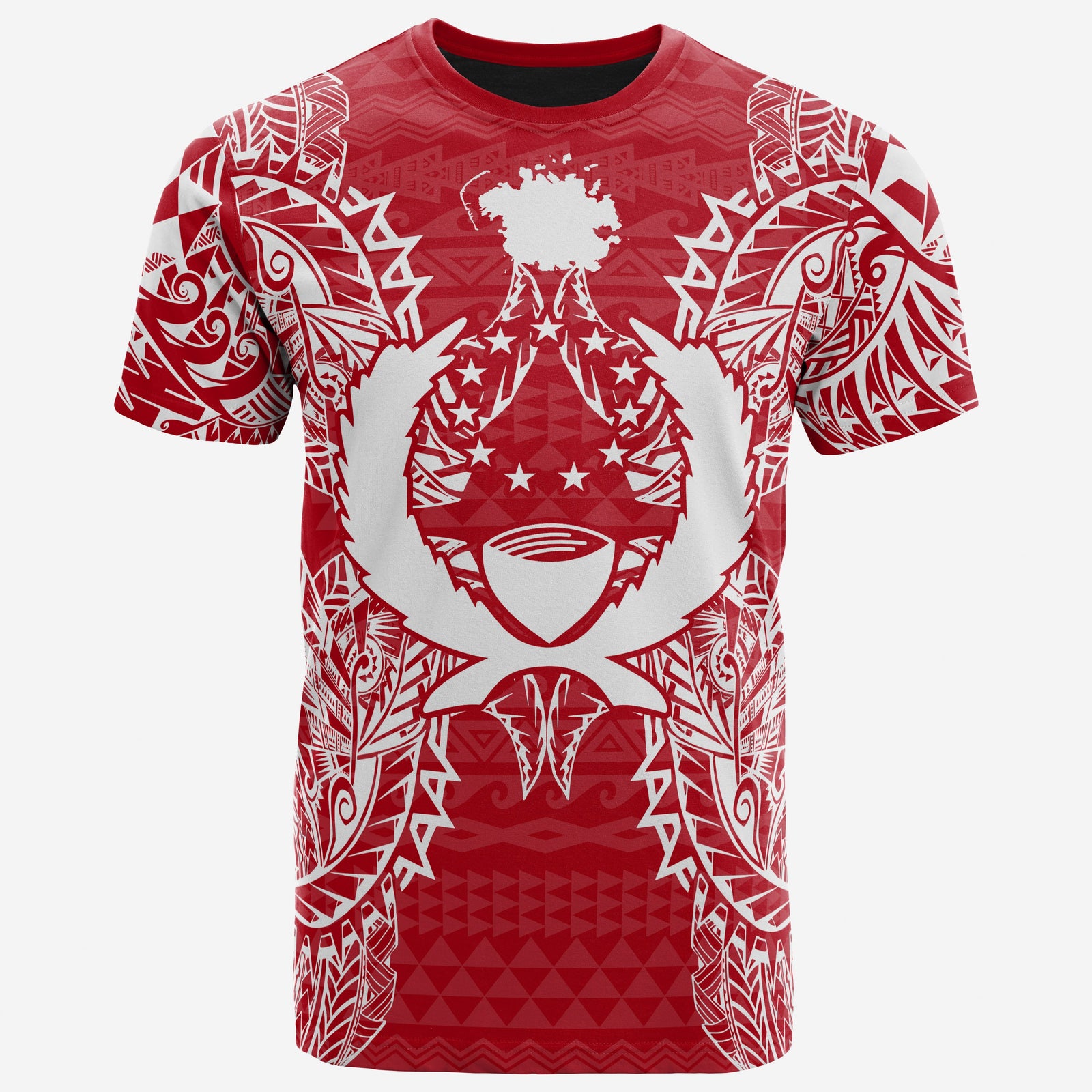 Pohnpei All T Shirt Pohnpei Flag Map Polynesian Tattoo Red White Unisex Red - Polynesian Pride