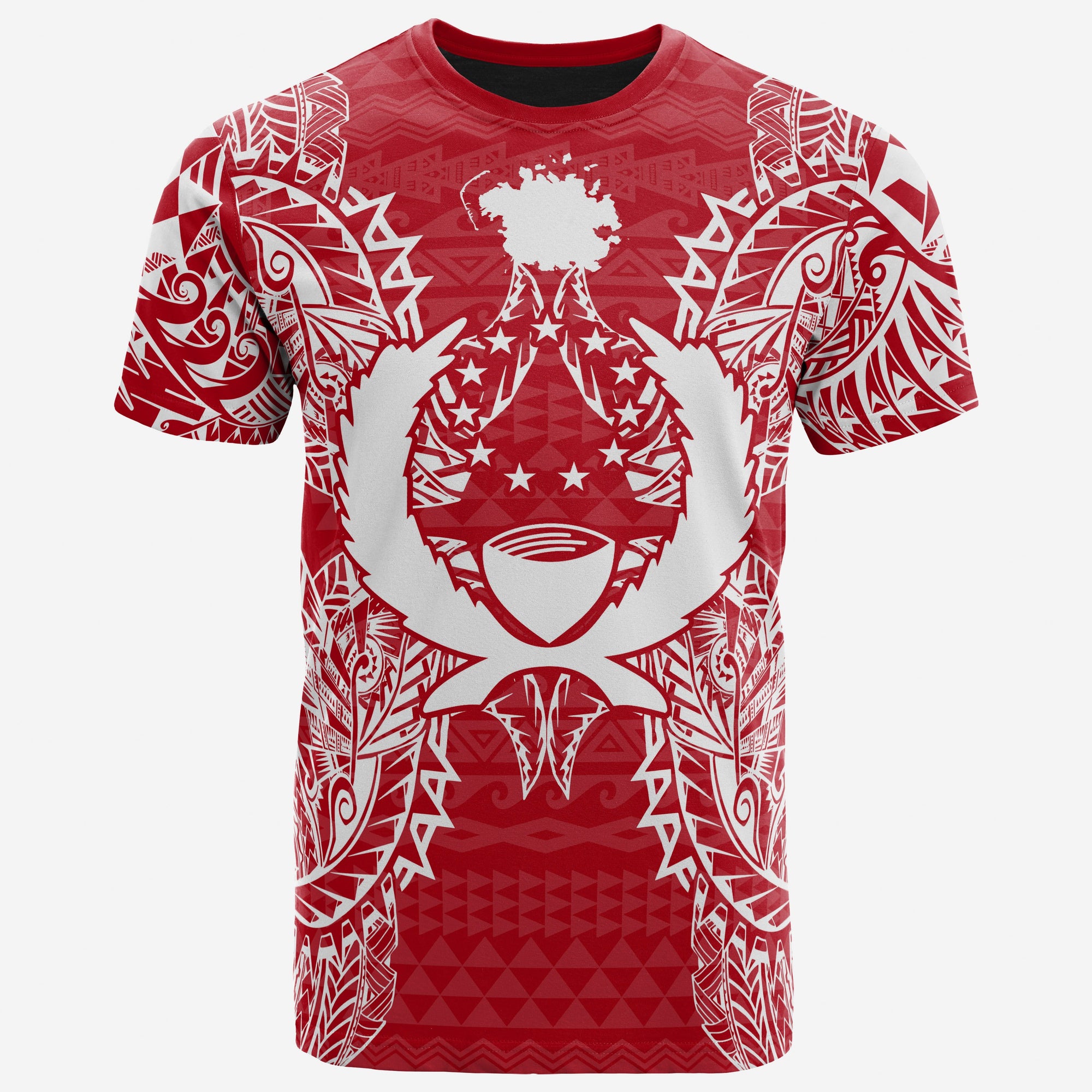 Pohnpei All T Shirt Pohnpei Flag Map Polynesian Tattoo Red White Unisex Red - Polynesian Pride