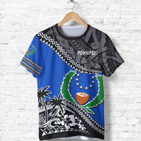 Pohnpei T Shirt Pohnpei Flag Fall In The Wave K9 Unisex Blue - Polynesian Pride