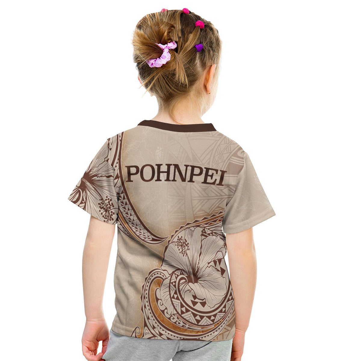 Pohnpei T Shirt Hibiscus Flowers Vintage Style - Polynesian Pride