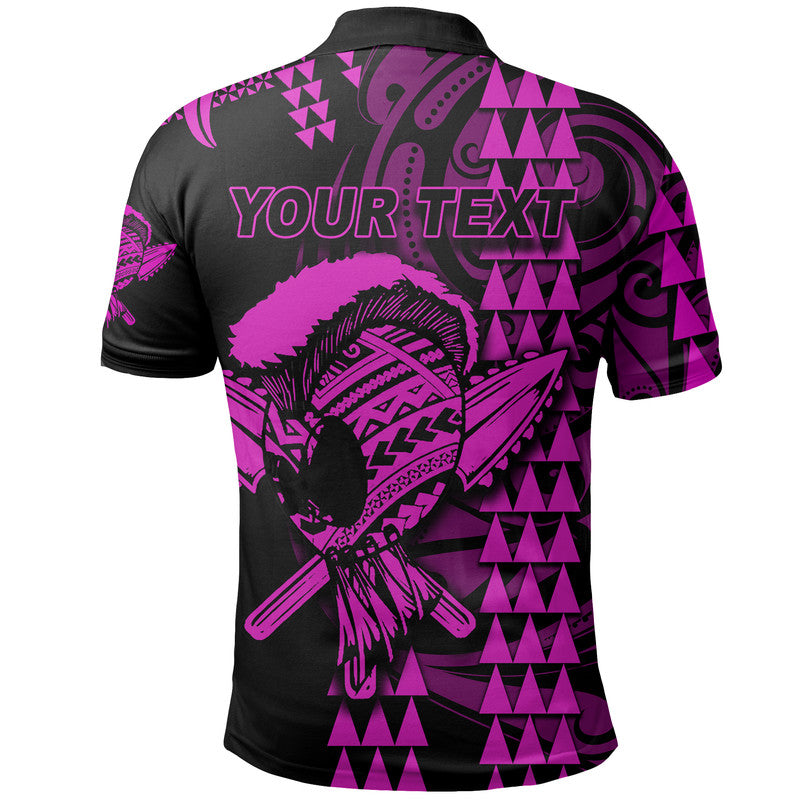 Custom Hawaii Polynesian Warrior Kakau Polo Shirt Purple LT6 - Polynesian Pride