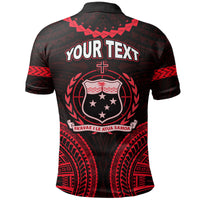 Custom Samoa Ula Nifo Tribal Polo Shirt Red Style LT6 - Polynesian Pride