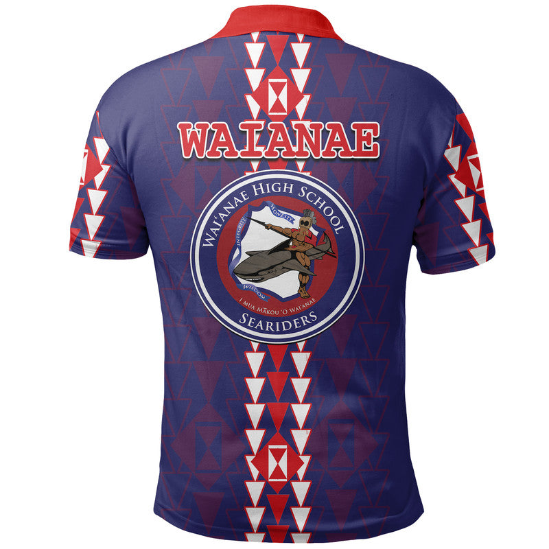 Hawaii Waianae High Mix Kakau Polo Shirt LT6 - Polynesian Pride