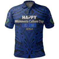 Micronesia Culture Day Polo Shirt Chuuk and Pohnpei LT6 LT6 Blue - Polynesian Pride