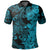 Hawaii Flowers Mix Tribal Pattern Polo Shirt LT6 Adult Blue - Polynesian Pride