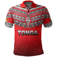 Custom Tonga Polo Shirt Ngatu Polynesian Red Style LT6 Unisex Red - Polynesian Pride