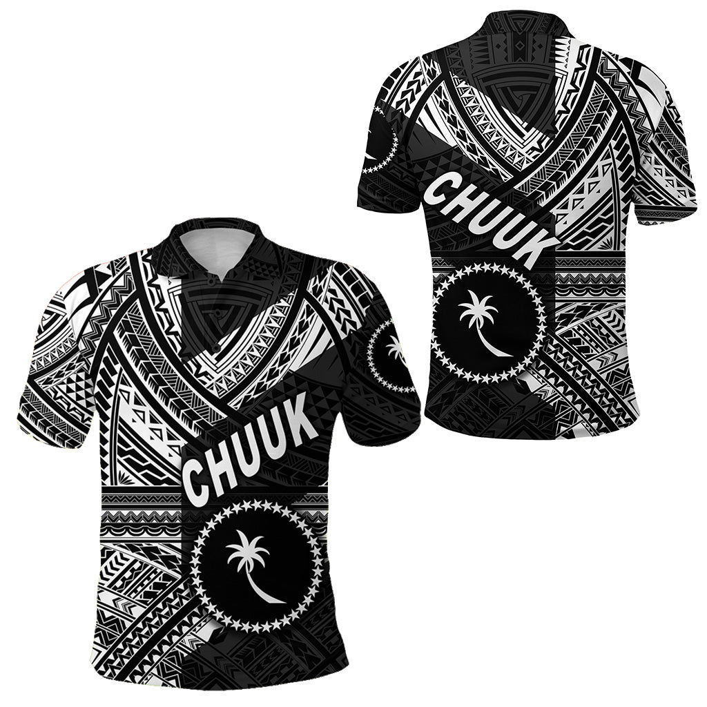 FSM Chuuk Polo Shirt Original Style Black LT8 Unisex Black - Polynesian Pride