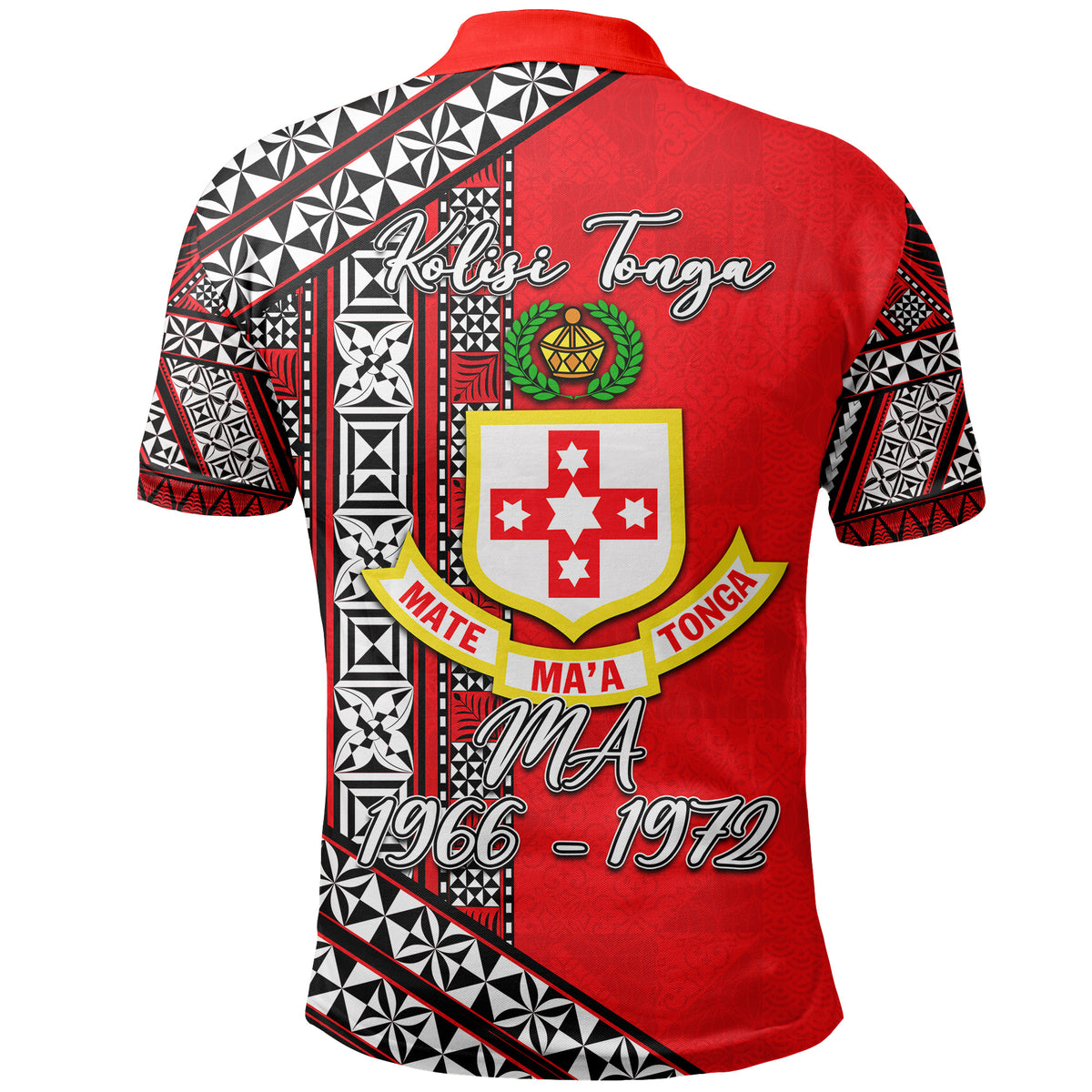 Kolisi Tonga Polo Shirt Tongan Patterns Style 1966 1972 LT6 - Polynesian Pride