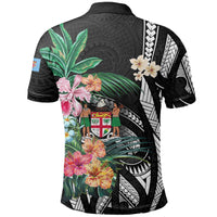 Fiji All Over Print Polo Shirt Coat Of Arms Polynesian With Hibiscus 2 - Polynesian Pride