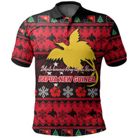 Papua New Guinea Christmas Polo Shirt LT6 Unisex Red - Polynesian Pride