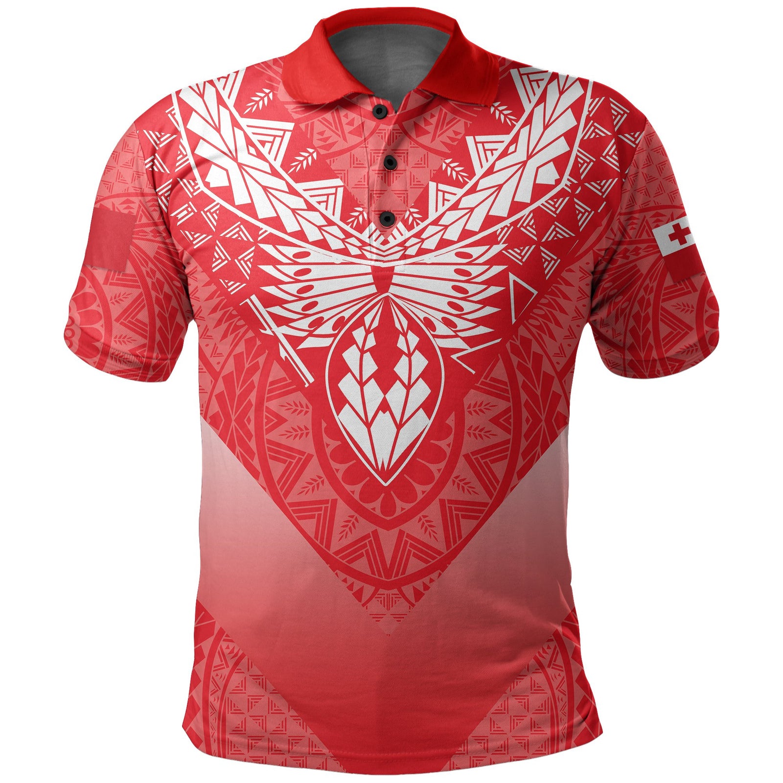 Mate Maa Tonga Rugby Polo Shirt Polynesian Style Unisex Red - Polynesian Pride