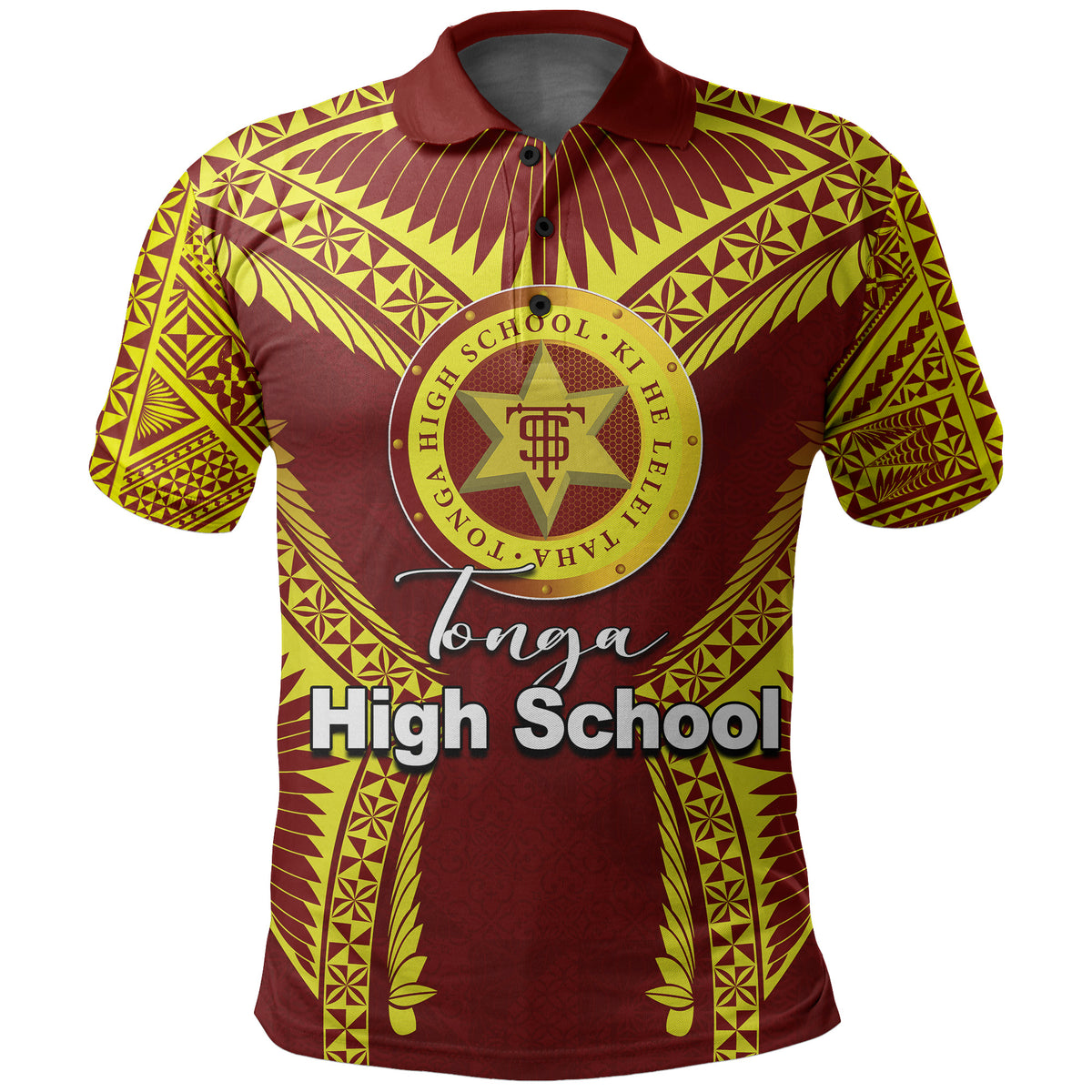 Custom Tonga High School Polo Shirt Yellow Style LT6 Unisex Brown - Polynesian Pride