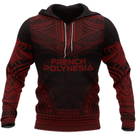 French Polynesia Red Chief Hoodie Unisex Black - Red - Polynesian Pride