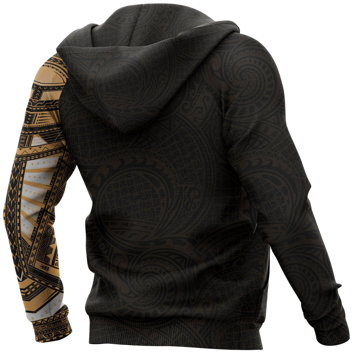 Hoodie Polynesian Turtle Tribal Tattoo Style Golden - Polynesian Pride