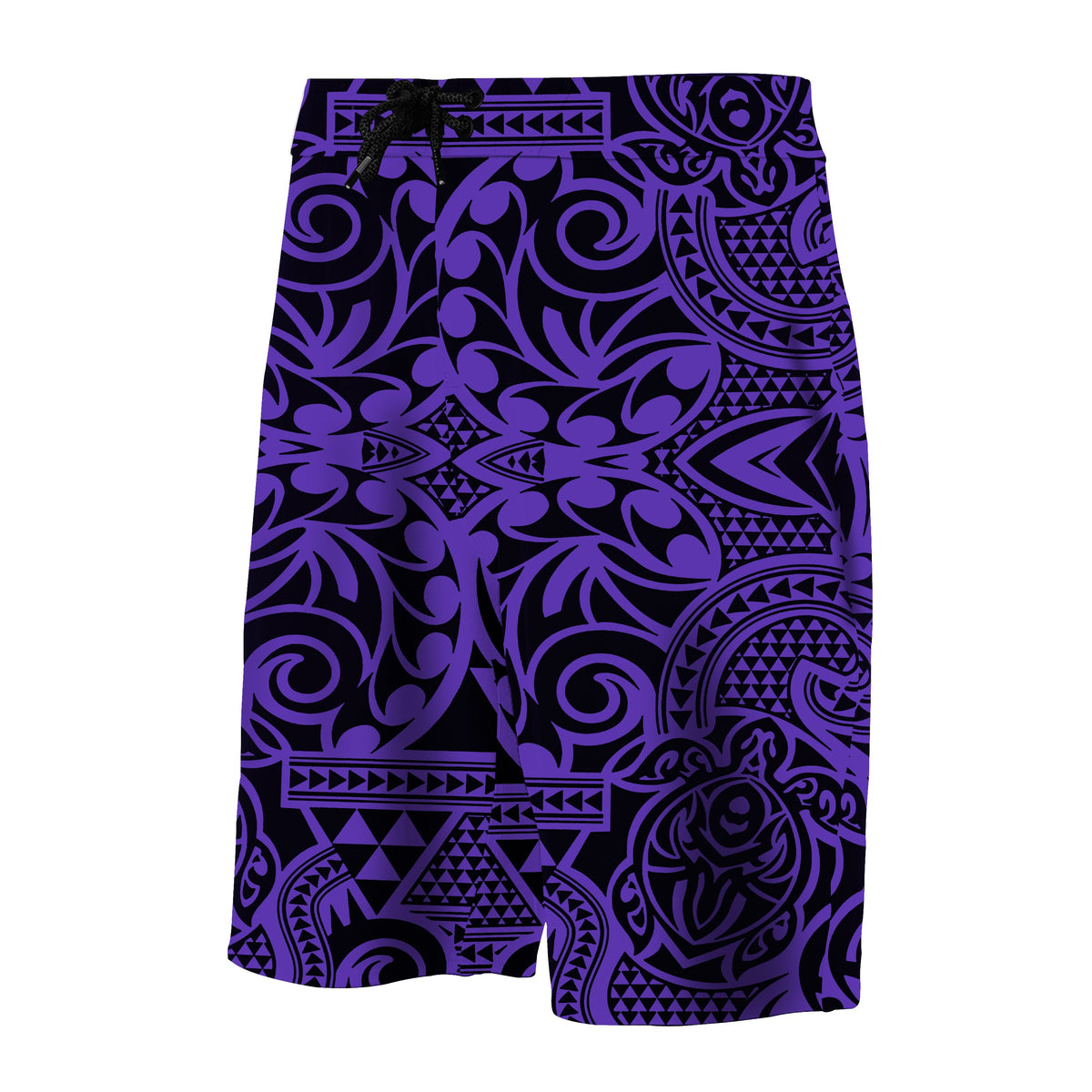 Hawaii Polynesian Tribal Turtle Board Shorts Purple - Polynesian Pride