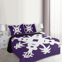 Hawaiian Royal Pattern Quilt Bed Set - Purple - L2 Style - AH - Polynesian Pride