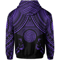 Polynesian Volleyball Hawaii Zip Hoodie Purple - Polynesian Pride