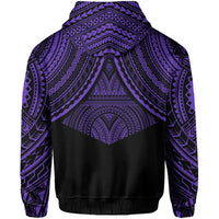 Polynesian Skull Hawaii Zip Hoodie Purple Circle Style - Polynesian Pride