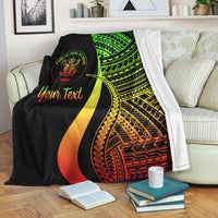 Niue Custom Personalised Premium Blanket - Reggae Polynesian Tentacle Tribal Pattern - Polynesian Pride
