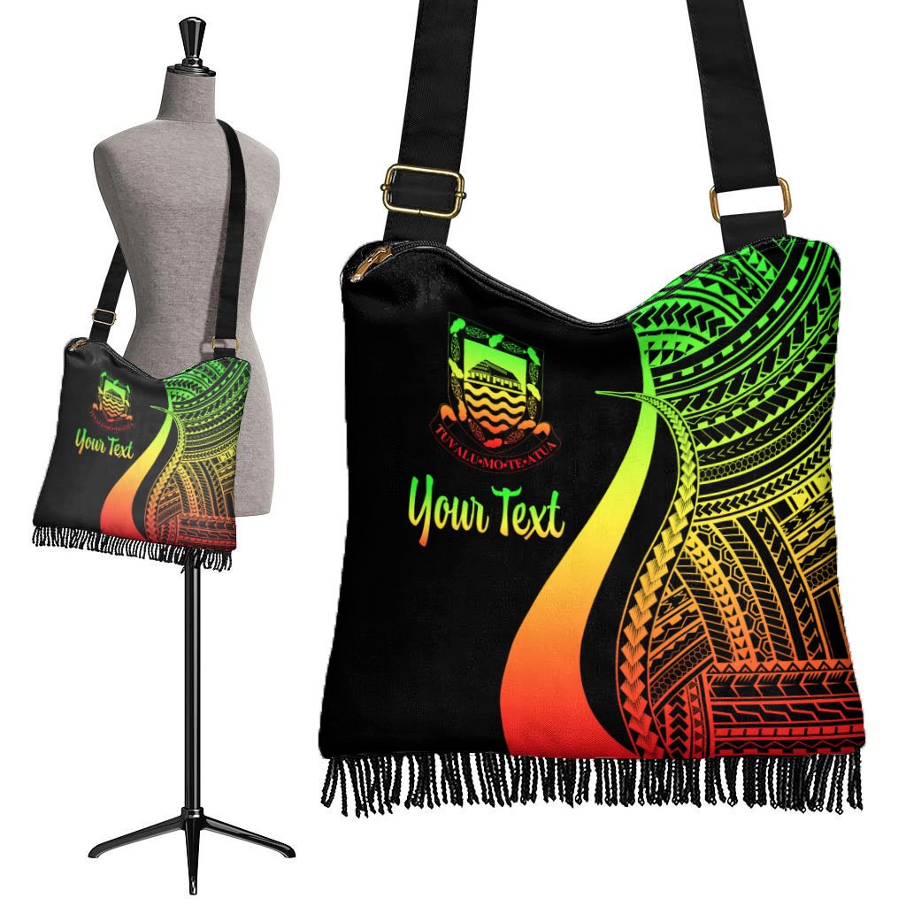 Tuvalu Custom Personalised Boho Handbag - Reggae Polynesian Tentacle Tribal Pattern - Polynesian Pride