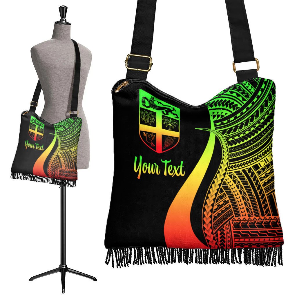Fiji Custom Personalised Boho Handbag - Reggae Polynesian Tentacle Tribal Pattern - Polynesian Pride