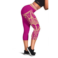 Neo Polynesian Rising 3rd Capris (Pink) A6 Women Blue - Polynesian Pride