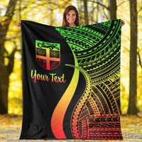Fiji Custom Personalised Premium Blanket - Reggae Polynesian Tentacle Tribal Pattern - Polynesian Pride