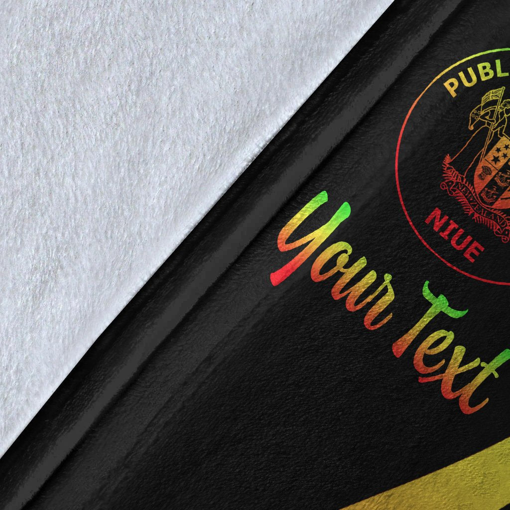 Niue Custom Personalised Premium Blanket - Reggae Polynesian Tentacle Tribal Pattern - Polynesian Pride
