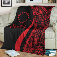 Cook Islands Custom Personalised Premium Blanket - Red Polynesian Tentacle Tribal Pattern - Polynesian Pride