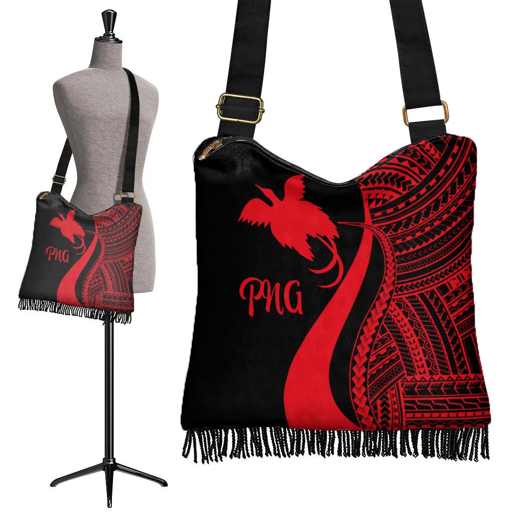 Papua New Guinea Boho Handbag - Red Polynesian Tentacle Tribal Pattern - Polynesian Pride