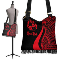 Tonga Custom Personalised Boho Handbag - Red Polynesian Tentacle Tribal Pattern - Polynesian Pride