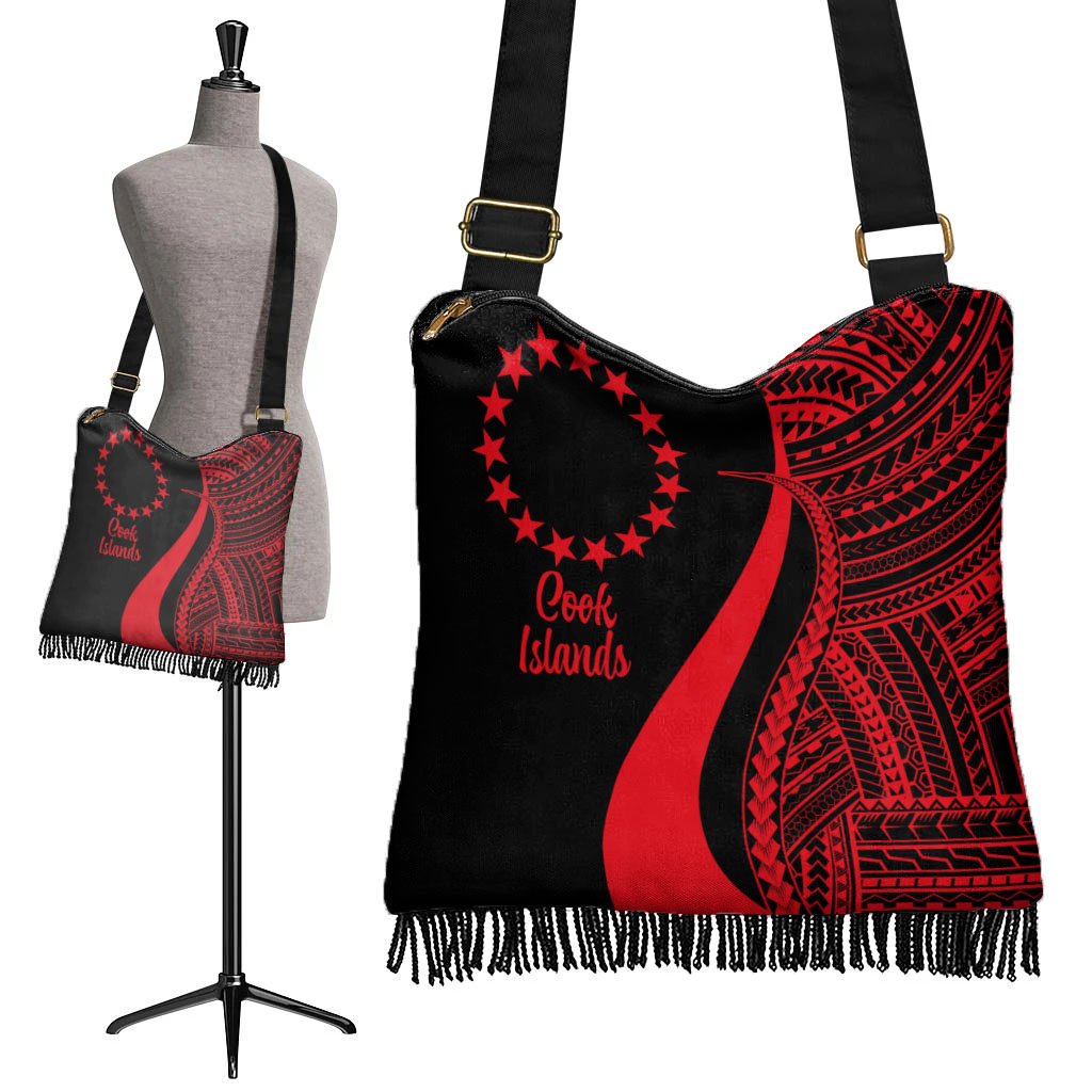 Cook Islands Boho Handbag - Red Polynesian Tentacle Tribal Pattern - Polynesian Pride