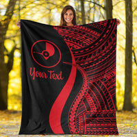 Yap Custom Personalised Premium Blanket - Red Polynesian Tentacle Tribal Pattern - Polynesian Pride
