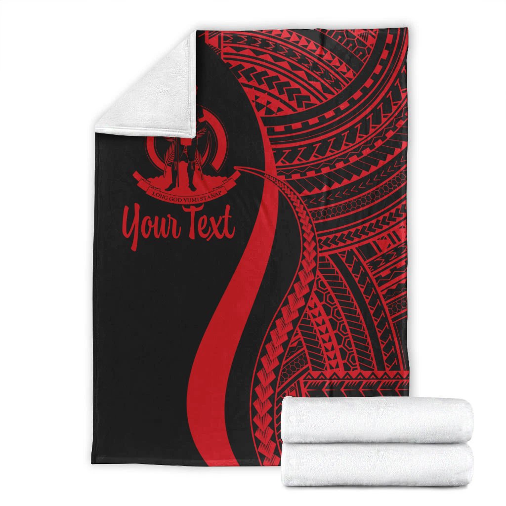 Vanuatu Custom Personalised Premium Blanket - Red Polynesian Tentacle Tribal Pattern - Polynesian Pride