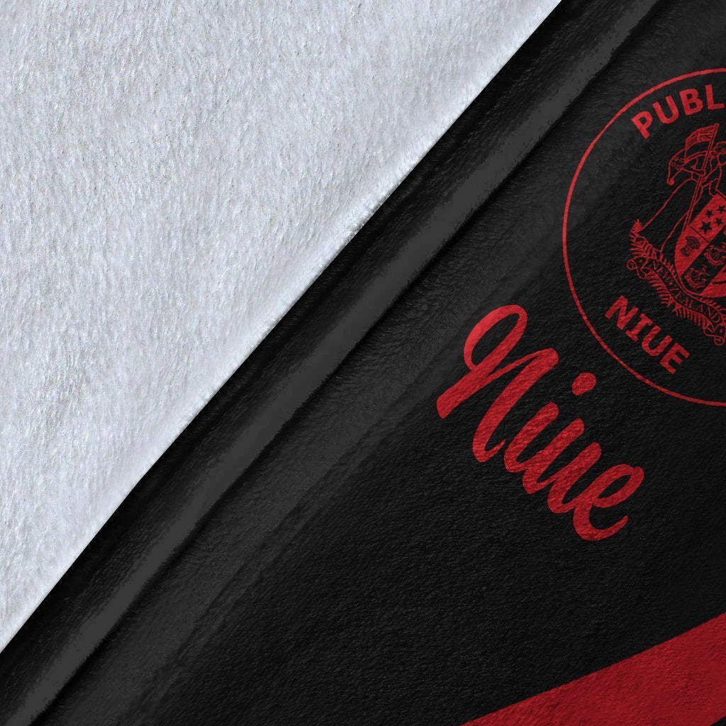 Niue Premium Blanket - Red Polynesian Tentacle Tribal Pattern - Polynesian Pride