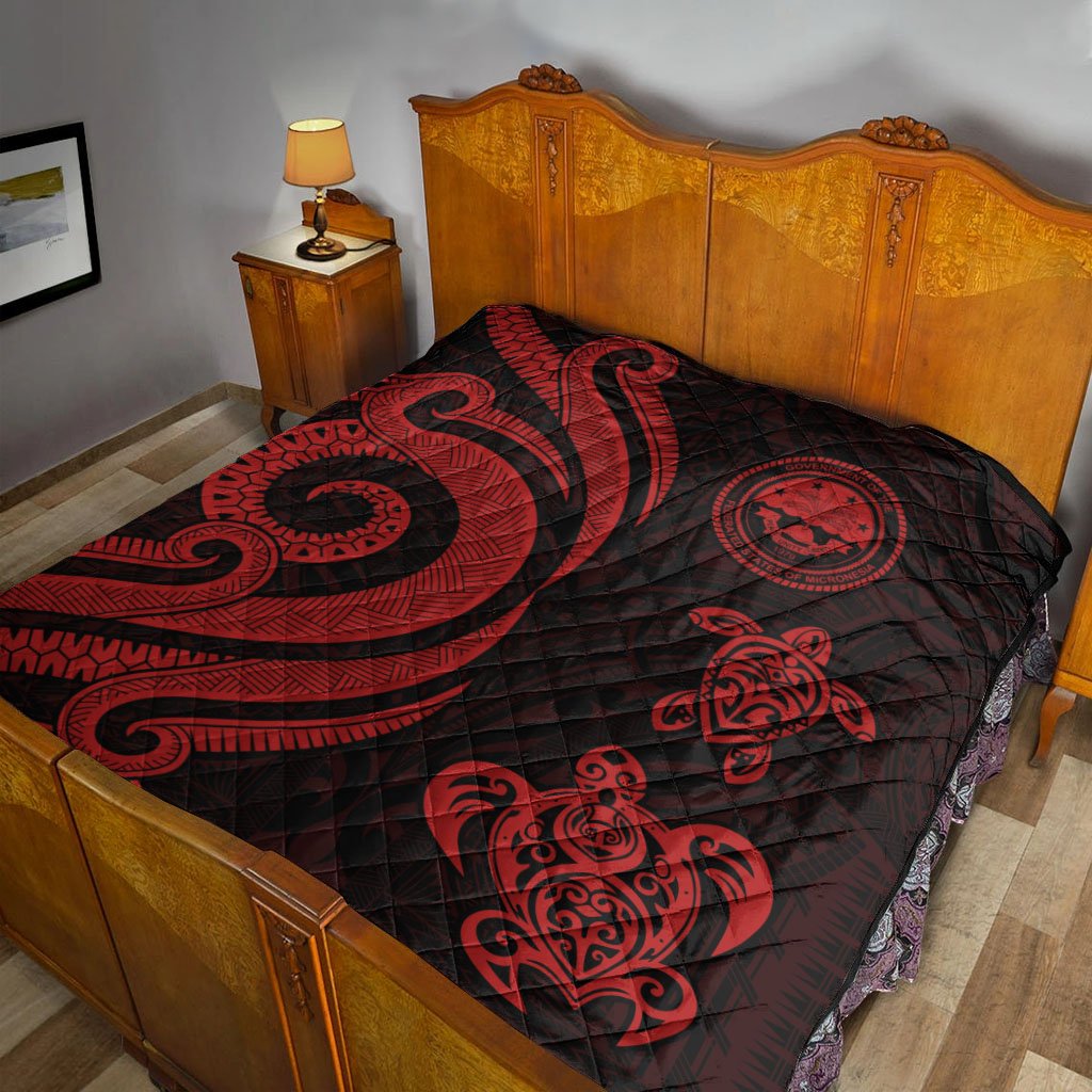 Federated States of Micronesia Premium Quilt - Red Tentacle Turtle - Polynesian Pride