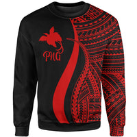 Papua New Guinea Sweatshirt - Red Polynesian Tentacle Tribal Pattern Unisex Red - Polynesian Pride