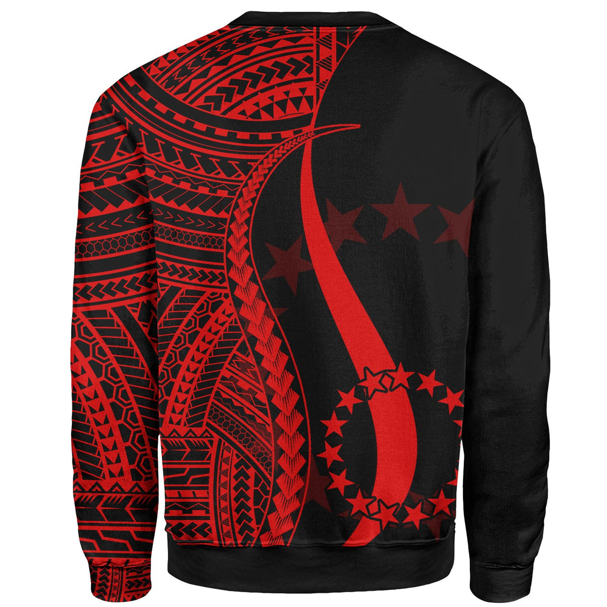 Cook Islands Custom Personalised Sweatshirt - Red Polynesian Tentacle Tribal Pattern - Polynesian Pride
