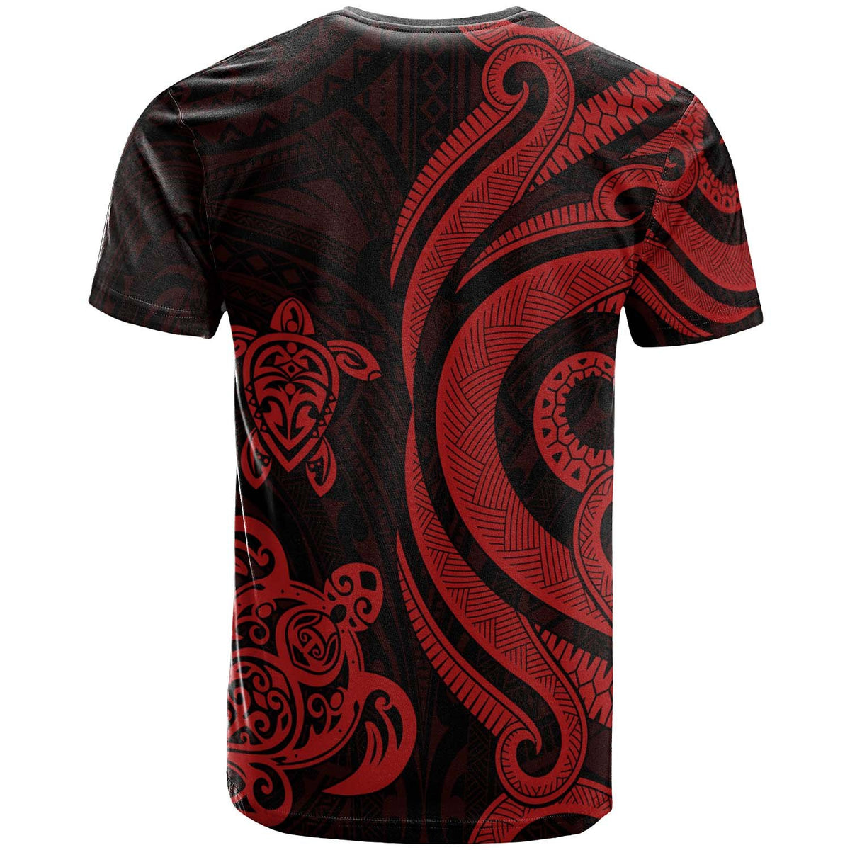Nauru T Shirt Red Tentacle Turlte - Polynesian Pride