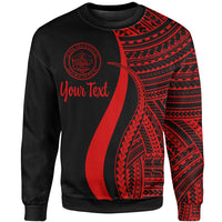 Palau Custom Personalised Sweatshirt - Red Polynesian Tentacle Tribal Pattern Crest Unisex Red - Polynesian Pride