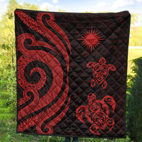 Marshall Islands Premium Quilt - Red Tentacle Turtle - Polynesian Pride