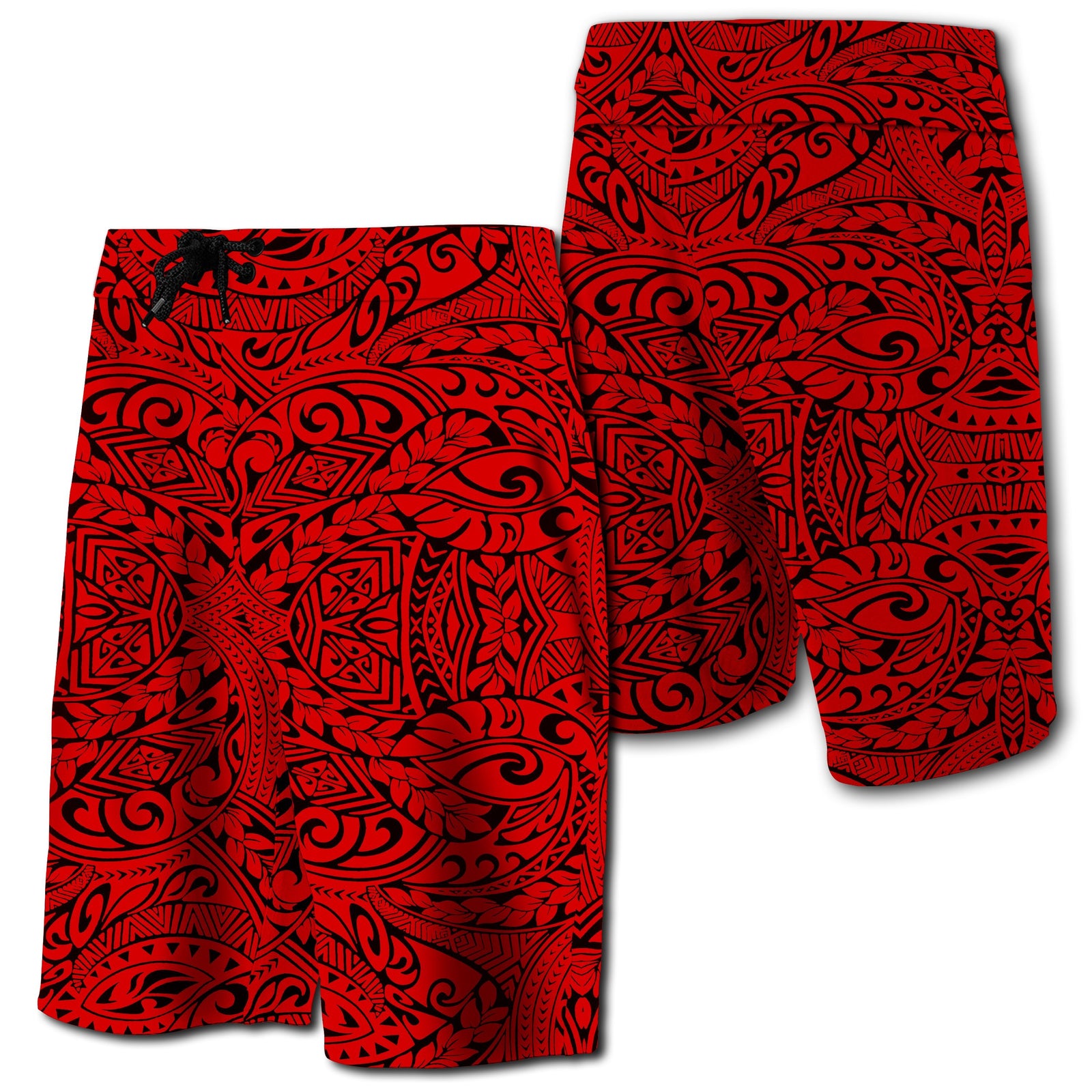 Hawaii Polynesian Culture Board Shorts Red Men Red - Polynesian Pride