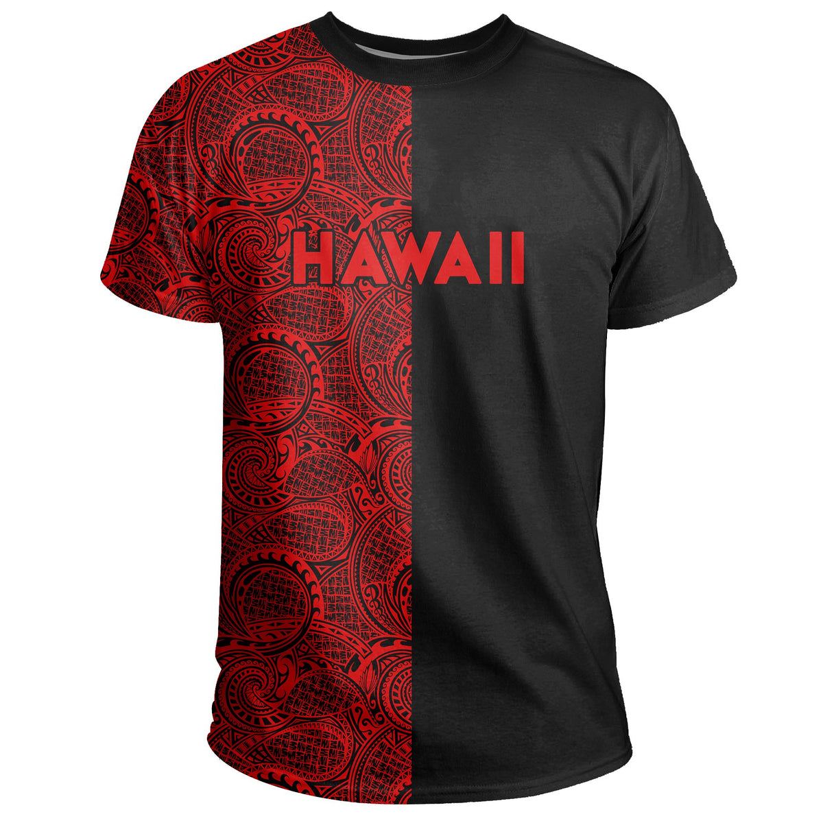 Hawaiian Polynesian Pele Kanaka T shirt The Half Red - Polynesian Pride