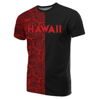 Hawaii Kanaka Polynesian T Shirt The Half Red - Polynesian Pride
