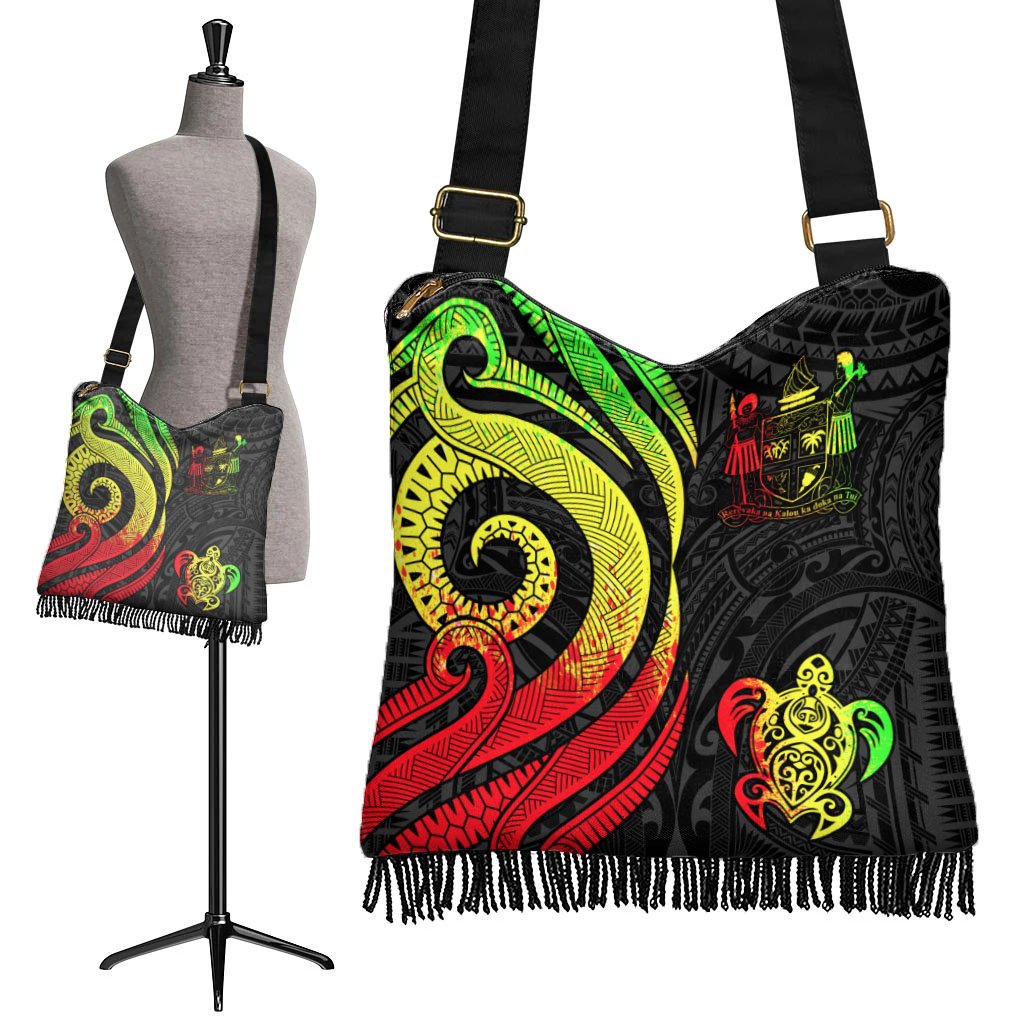 Fiji Boho Handbag - Reggae Tentacle Turtle Crest - Polynesian Pride